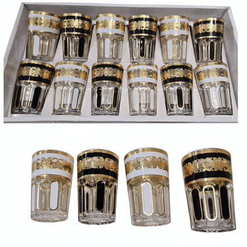 12 verres à the blanc et noir - MDM HOME