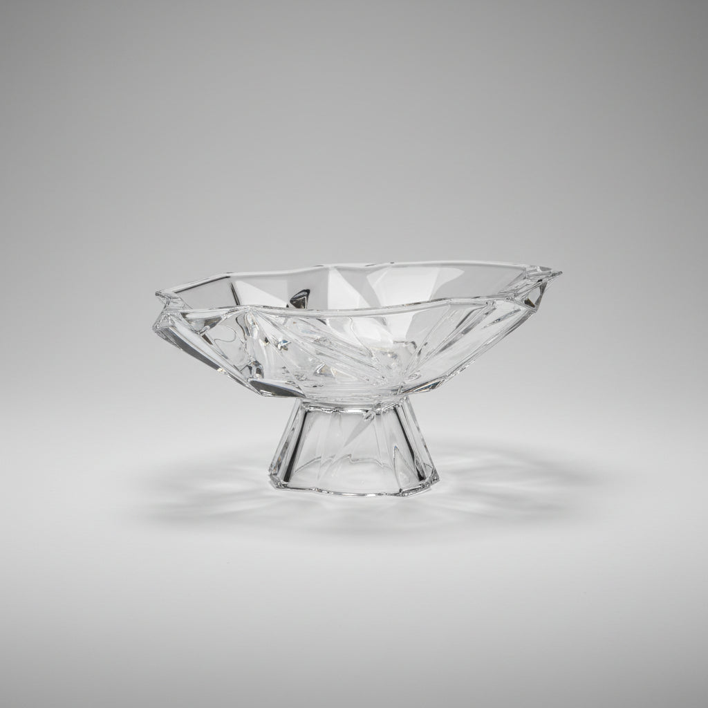 COUPE SUR PIED EN CRISTAL CISELÉ - DESIGN GÉOMÉTRIQUE - MDM HOME