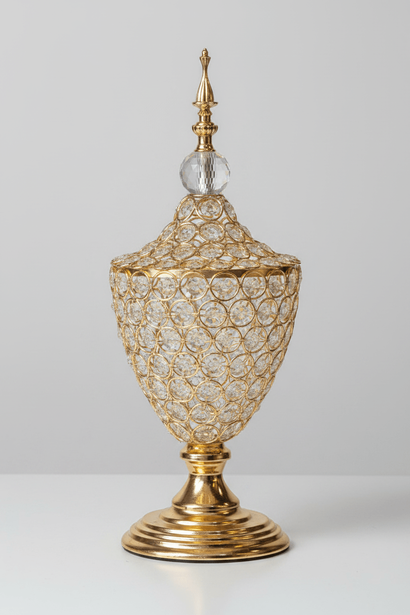 DÉCORATION PRESTIGE – BONBONNIÈRE CRISTAL & OR - MDM HOME