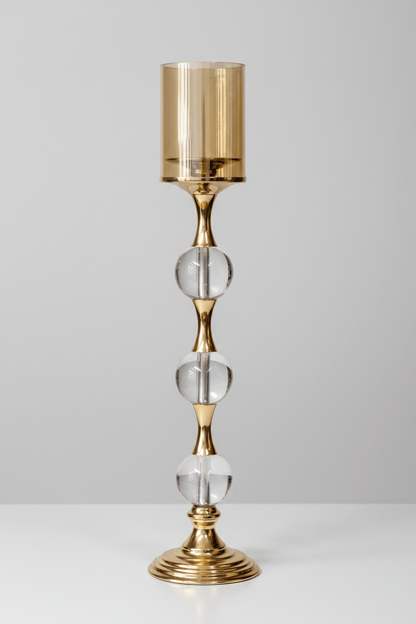 DÉCORATION PRESTIGE – BOUGEOIR CRISTAL & OR - MDM HOME