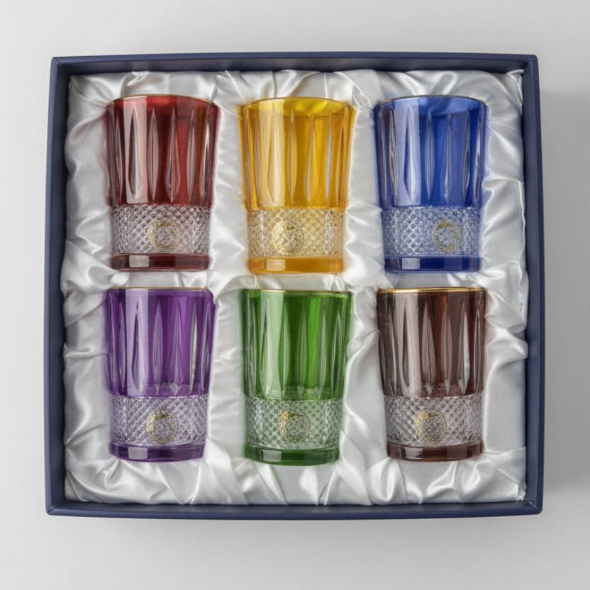 ENSEMBLE DE VERRES CRISTALLIN MULTICOLORE - MDM HOME