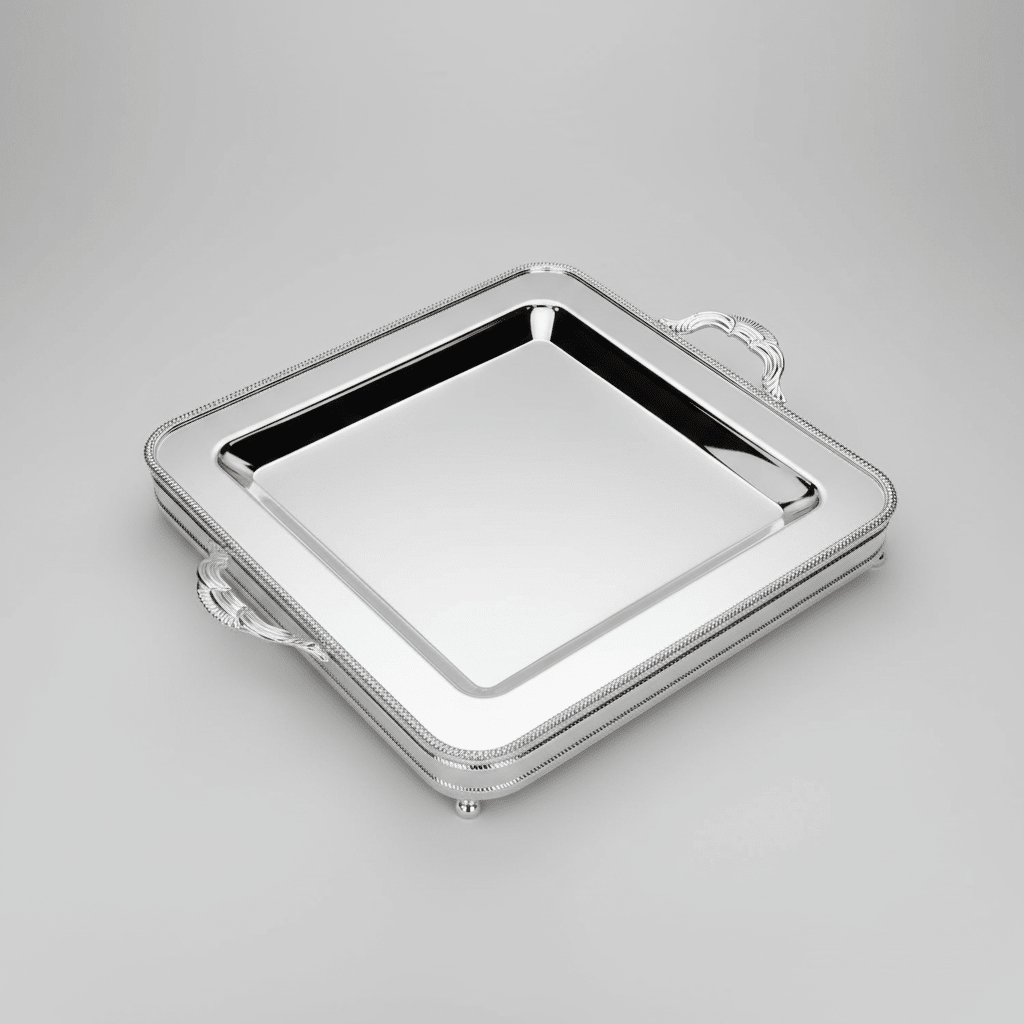 Plateaux carré inox brillant premium - 36x36cm - MDM HOME