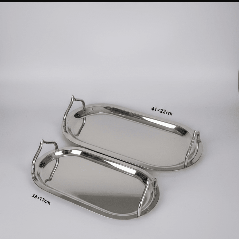 Plateaux ovale inox premium - 41x22 cm & 33x17 cm - MDM HOME