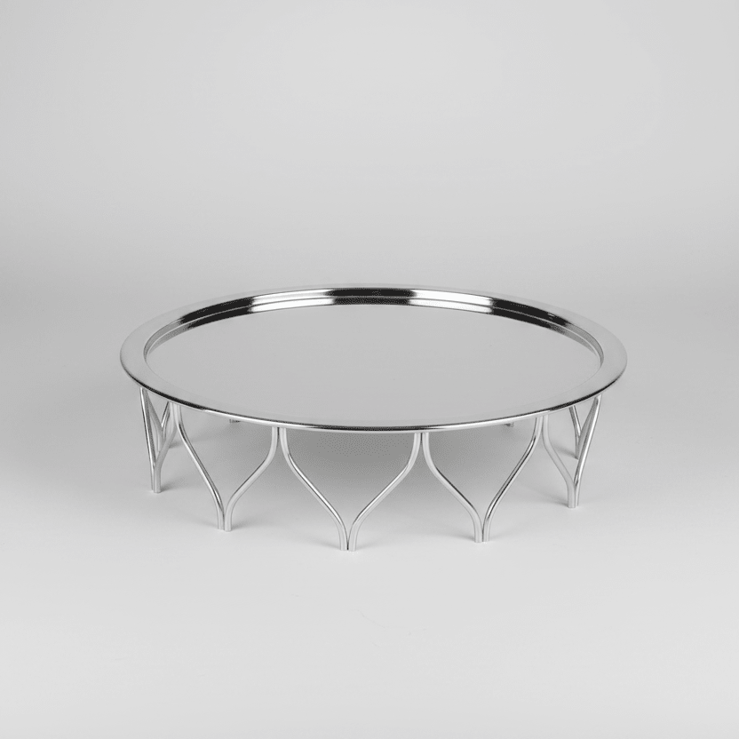 Présentoir inox premium rond - 29 cm (hauteur : 8 cm) - MDM HOME
