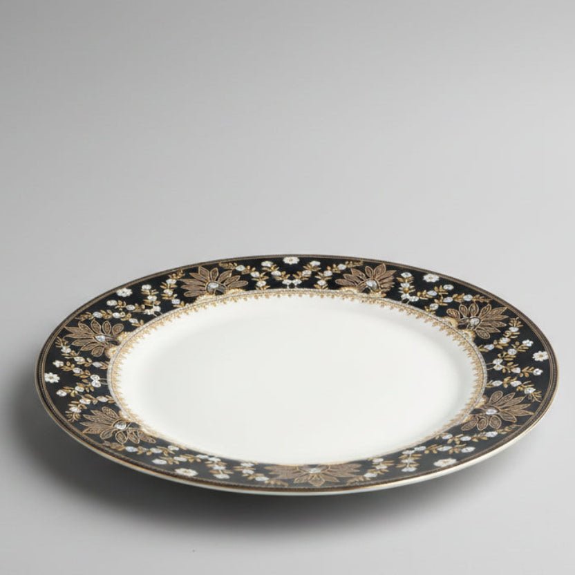 SERVICE DE TABLE 3 PIÈCES – COLLECTION ÉLÉGANCE NOIRE ET OR - MDM HOME