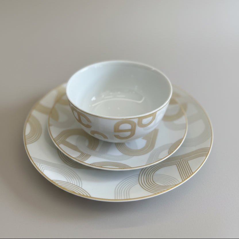 SERVICE DE TABLE PRESTIGE 18 PCS – COLLECTION "BEIGE ABSTRAIT" - MDM HOME