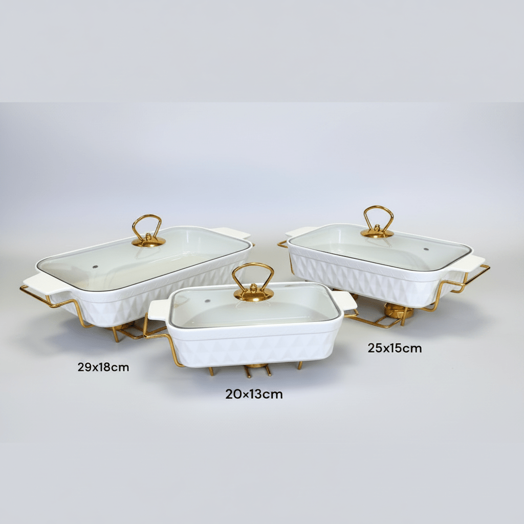 Set de 3 porcelaines rectangulaires - MDM HOME