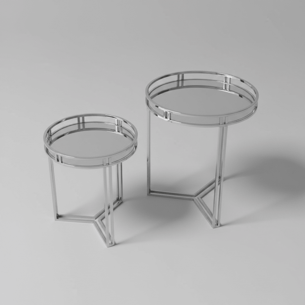 Table basse présentoir inox - 2 dimensions - MDM HOME