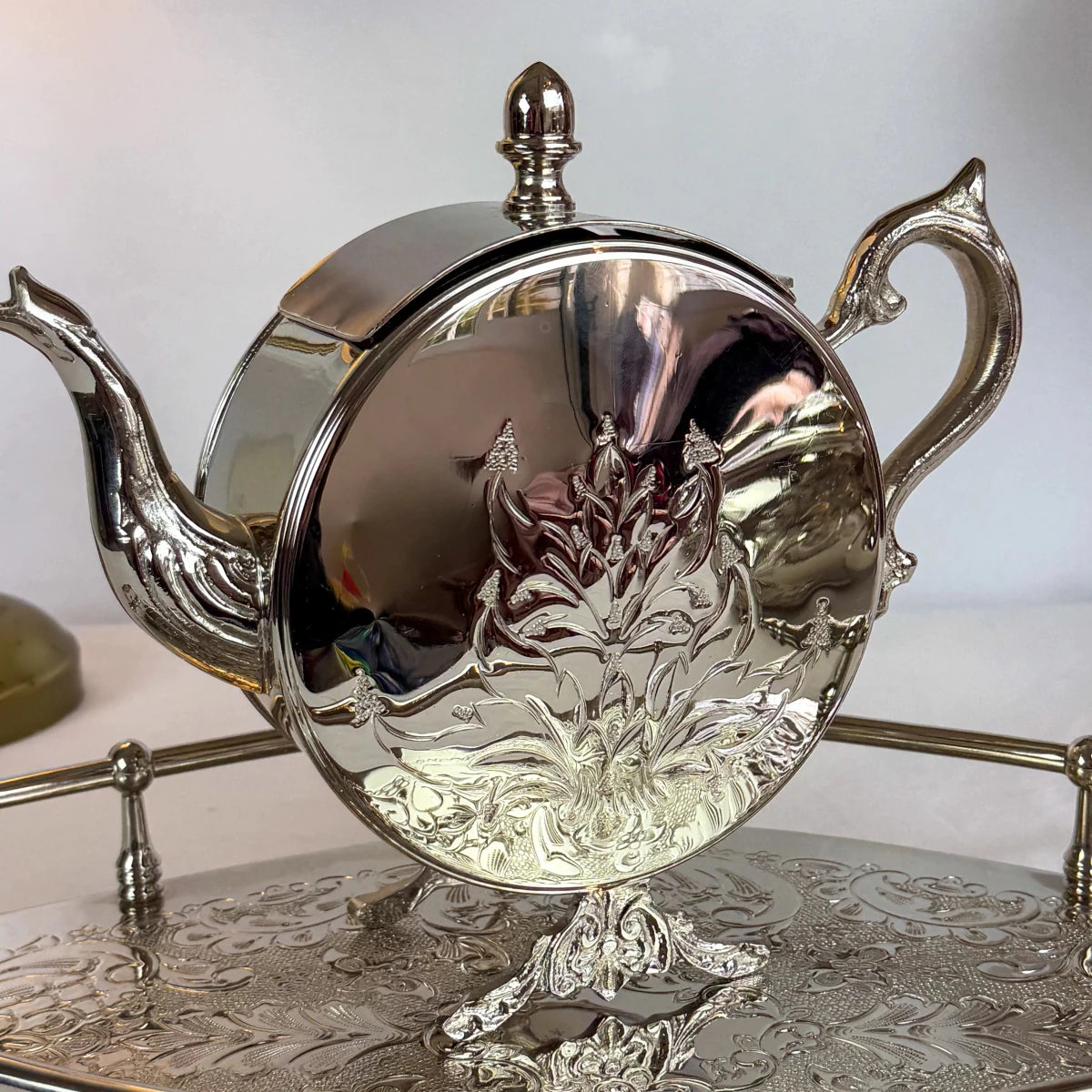 Théière Floral en Cuivre Argenté - Premium - MDM HOMEVaisselle